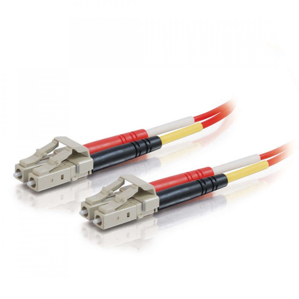 6.6ft (2m) LC-LC 62.5/125 OM1 Duplex Multimode PVC Fiber Optic Cable - Red