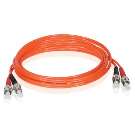 6.6ft (2m) ST-ST 62.5/125 OM1 Duplex Multimode PVC Fiber Optic Cable - Orange