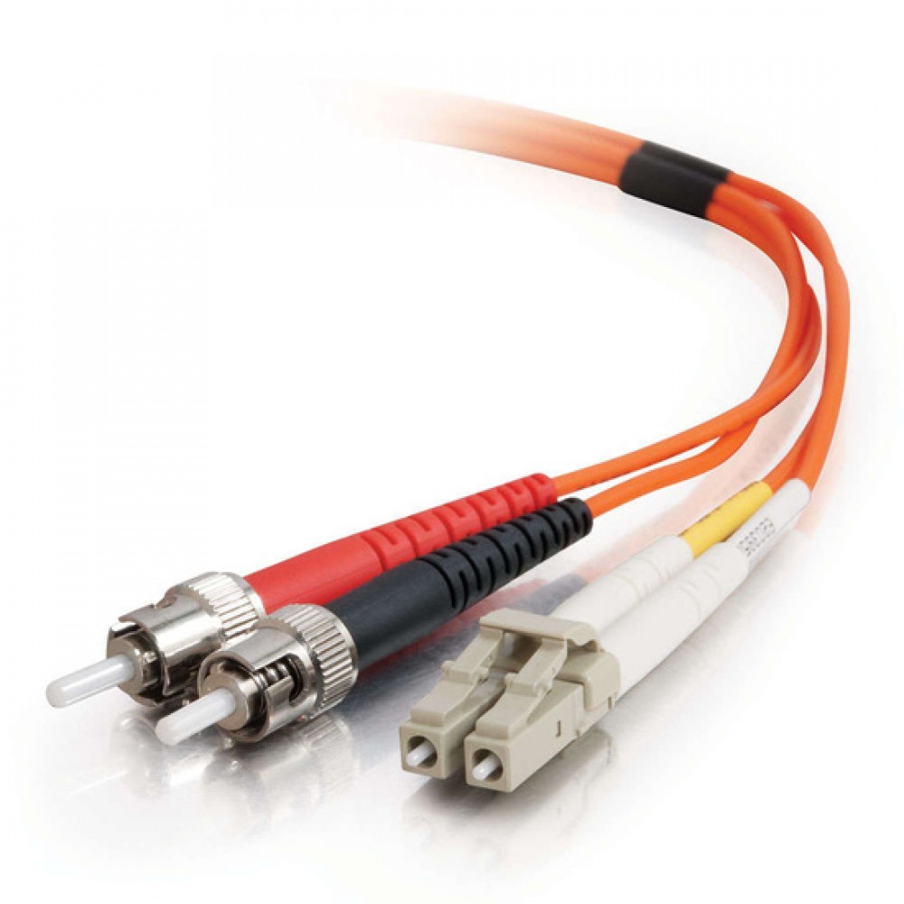 29.5ft (9m) LC-ST 50/125 OM2 Duplex Multimode PVC Fiber Optic Cable - Orange