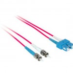 32.8ft (10m) SC-ST 9/125 OS2 Duplex Single-Mode Fiber Optic Cable - Plenum CMP-Rated - Red