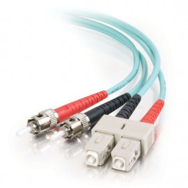 9.8ft (3m) SC-ST 10Gb 50/125 OM3 Duplex Multimode PVC Fiber Optic Cable - Aqua