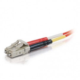 6.6ft (2m) LC-LC 62.5/125 OM1 Duplex Multimode PVC Fiber Optic Cable - Red