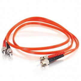 26.2ft (8m) ST-ST 62.5/125 OM1 Duplex Multimode Fiber Optic Cable - Plenum CMP-Rated - Orange