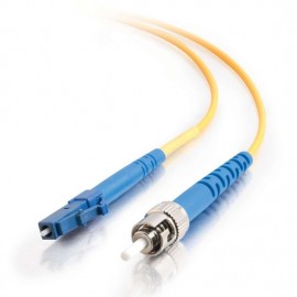 9.8ft (3m) LC-ST 9/125 OS2 Simplex Single-Mode PVC Fiber Optic Cable - Yellow