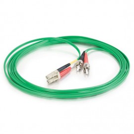 3.3ft (1m) LC-ST 62.5/125 OM1 Duplex Multimode PVC Fiber Optic Cable - Green