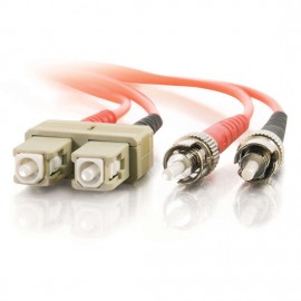 9.8ft (3m) SC-ST 62.5/125 OM1 Duplex Multimode Fiber Optic Cable - Low Smoke Zero Halogen LSZH - Orange