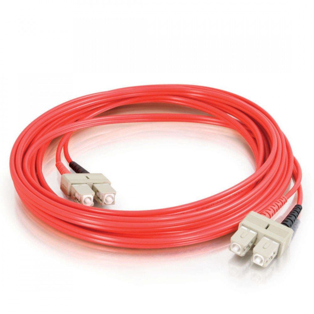 32.8ft (10m) SC-SC 62.5/125 OM1 Duplex Multimode PVC Fiber Optic Cable - Red