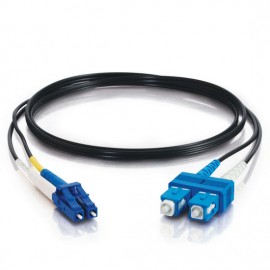 9.8ft (3m) LC-SC 9/125 OS2 Duplex Single-Mode Fiber Optic Cable - Plenum CMP-Rated - Black