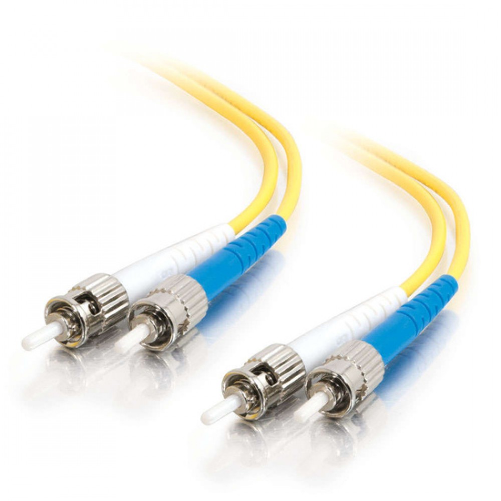 65.6ft (20m) ST-ST 9/125 OS2 Duplex Single-Mode PVC Fiber Optic Cable - Yellow