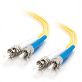 65.6ft (20m) ST-ST 9/125 OS2 Duplex Single-Mode PVC Fiber Optic Cable - Yellow