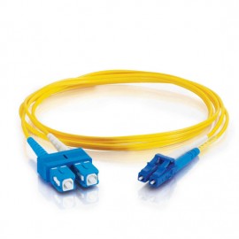 13.1ft (4m) LC-SC 9/125 OS2 Duplex Single-Mode PVC Fiber Optic Cable - Yellow