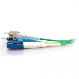 16.4ft (5m) LC-ST 9/125 OS2 Duplex Single-Mode PVC Fiber Optic Cable - Green