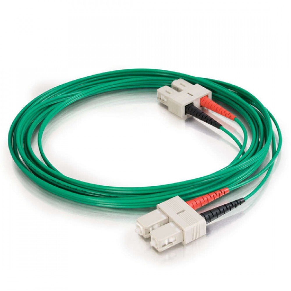 32.8ft (10m) SC-SC 62.5/125 OM1 Duplex Multimode PVC Fiber Optic Cable - Green