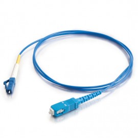 3.3ft (1m) LC-SC 9/125 OS2 Simplex Single-Mode Fiber Optic Cable - Plenum CMP-Rated - Blue