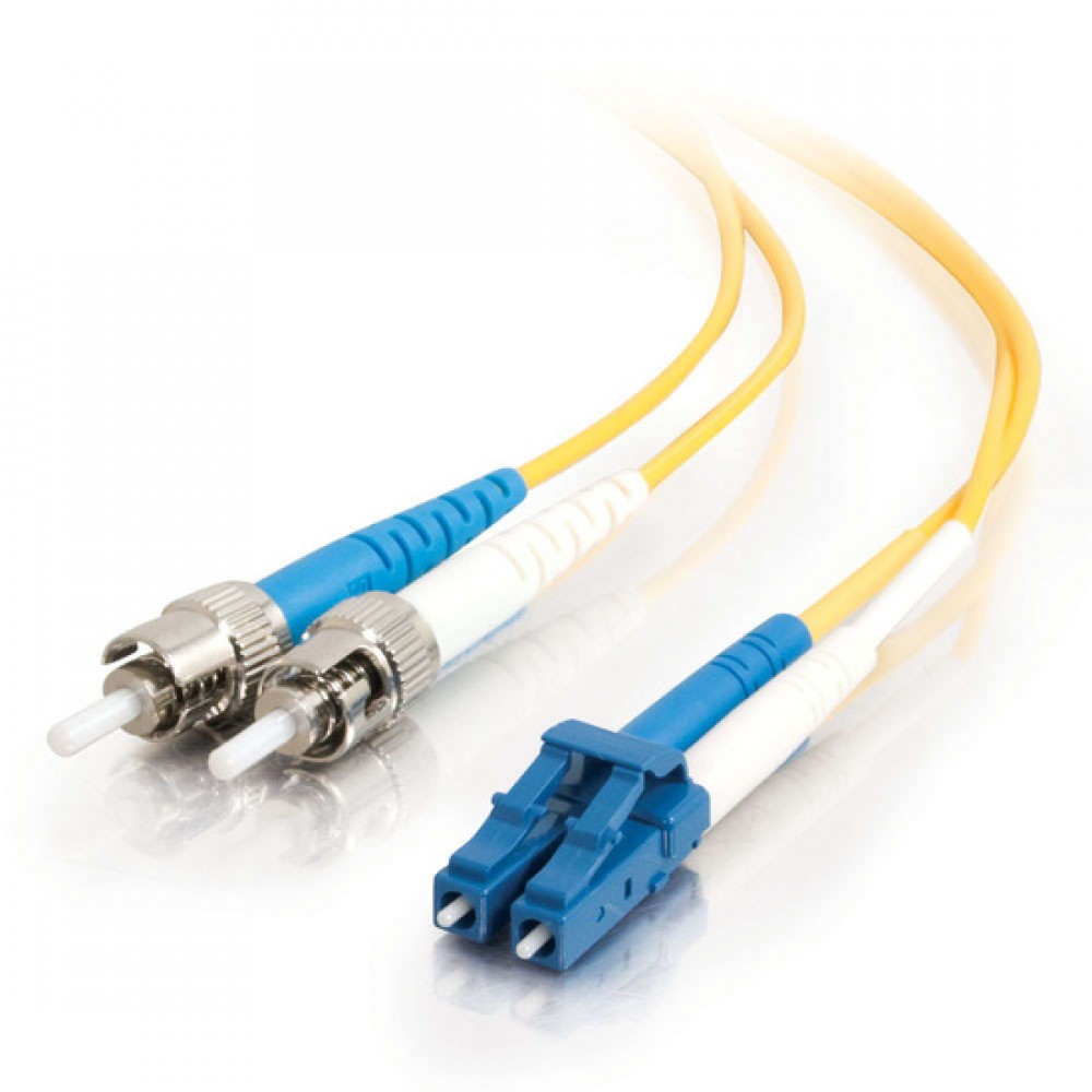 26.2ft (8m) LC-ST 9/125 OS2 Duplex Single-Mode PVC Fiber Optic Cable - Yellow