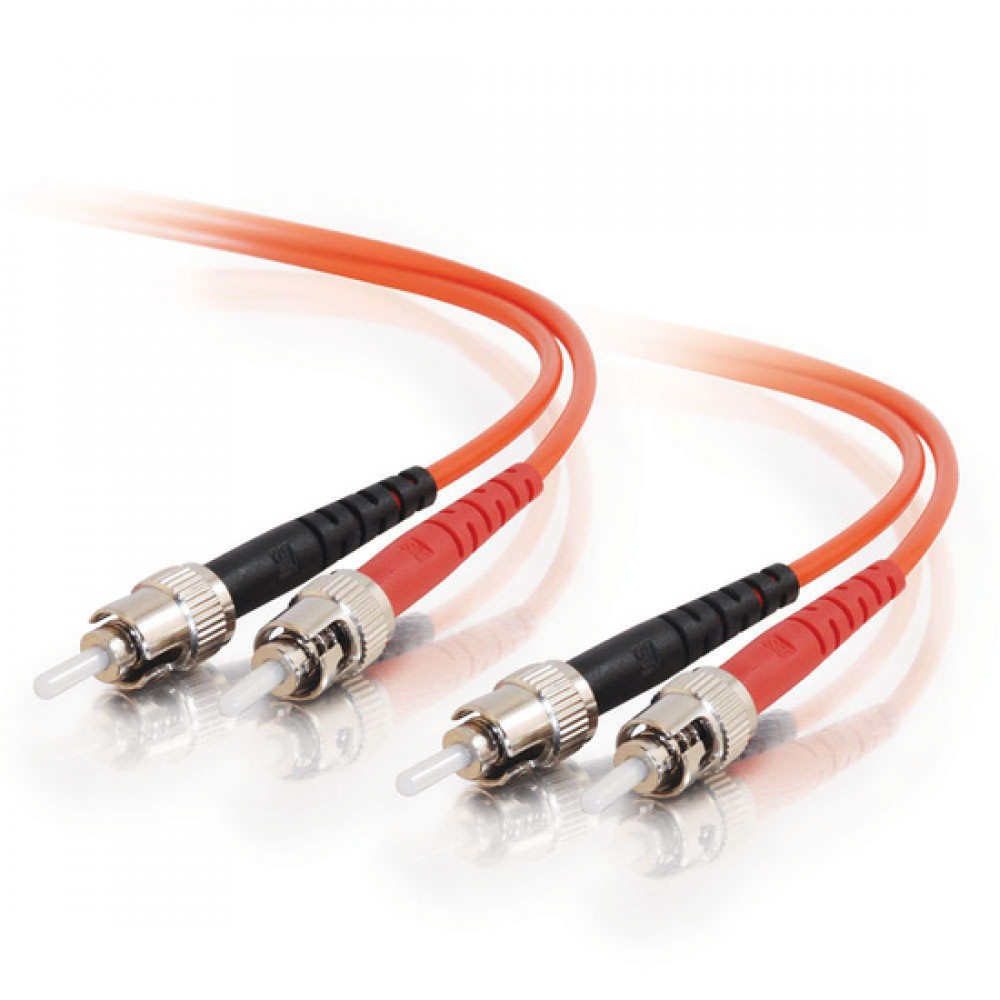 49.2ft (15m) ST-ST 62.5/125 OM1 Duplex Multimode PVC Fiber Optic Cable - Orange