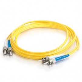 65.6ft (20m) ST-ST 9/125 OS2 Duplex Single-Mode PVC Fiber Optic Cable - Yellow