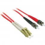 6.6ft (2m) LC-ST 62.5/125 OM1 Duplex Multimode PVC Fiber Optic Cable - Red