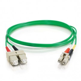 6.6ft (2m) LC-SC 62.5/125 OM1 Duplex Multimode PVC Fiber Optic Cable - Green