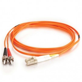 3.3ft (1m) LC-ST 62.5/125 OM1 Duplex Multimode PVC Fiber Optic Cable - Orange