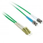 3.3ft (1m) LC-ST 9/125 OS2 Duplex Single-Mode PVC Fiber Optic Cable - Green