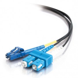 9.8ft (3m) LC-SC 9/125 OS2 Duplex Single-Mode Fiber Optic Cable - Plenum CMP-Rated - Black