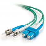 9.8ft (3m) SC-ST 9/125 OS2 Duplex Single-Mode Fiber Optic Cable - Plenum CMP-Rated - Green