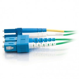 3.3ft (1m) LC-SC 9/125 OS2 Duplex Single-Mode PVC Fiber Optic Cable - Green