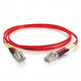 6.6ft (2m) LC-LC 62.5/125 OM1 Duplex Multimode PVC Fiber Optic Cable - Red