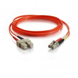 26.2ft (8m) LC-SC 50/125 OM2 Duplex Multimode PVC Fiber Optic Cable - Orange