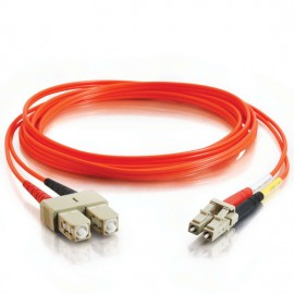 49.2ft (15m) LC-SC 62.5/125 OM1 Duplex Multimode PVC Fiber Optic Cable - Orange