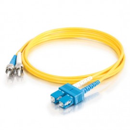 9.8ft (3m) SC-ST 9/125 OS2 Duplex Single-Mode Fiber Optic Cable - Plenum CMP-Rated - Yellow