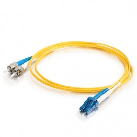 9.8ft (3m) LC-ST 9/125 OS2 Duplex Single-Mode PVC Fiber Optic Cable - Yellow