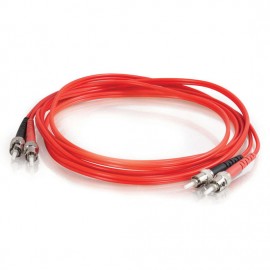 6.6ft (2m) ST-ST 62.5/125 OM1 Duplex Multimode PVC Fiber Optic Cable - Red