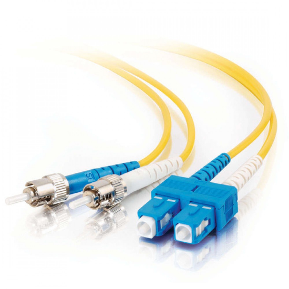 9.8ft (3m) SC-ST 9/125 OS2 Duplex Single-Mode Fiber Optic Cable - Plenum CMP-Rated - Yellow