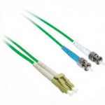 6.6ft (2m) LC-ST 50/125 OM2 Duplex Multimode PVC Fiber Optic Cable - Green