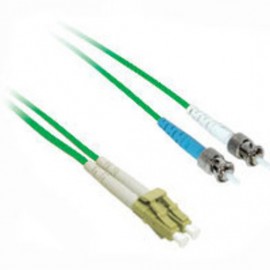 9.8ft (3m) LC-ST 50/125 OM2 Duplex Multimode PVC Fiber Optic Cable - Green