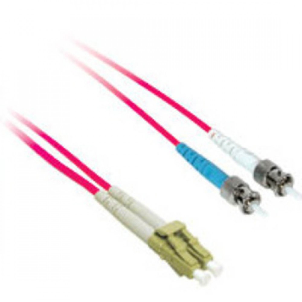 16.4ft (5m) LC-ST 9/125 OS2 Duplex Single-Mode PVC Fiber Optic Cable - Red