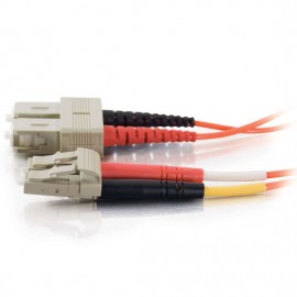 3.3ft (1m) LC-SC 62.5/125 OM1 Duplex Multimode Fiber Optic Cable - Plenum CMP-Rated - Orange