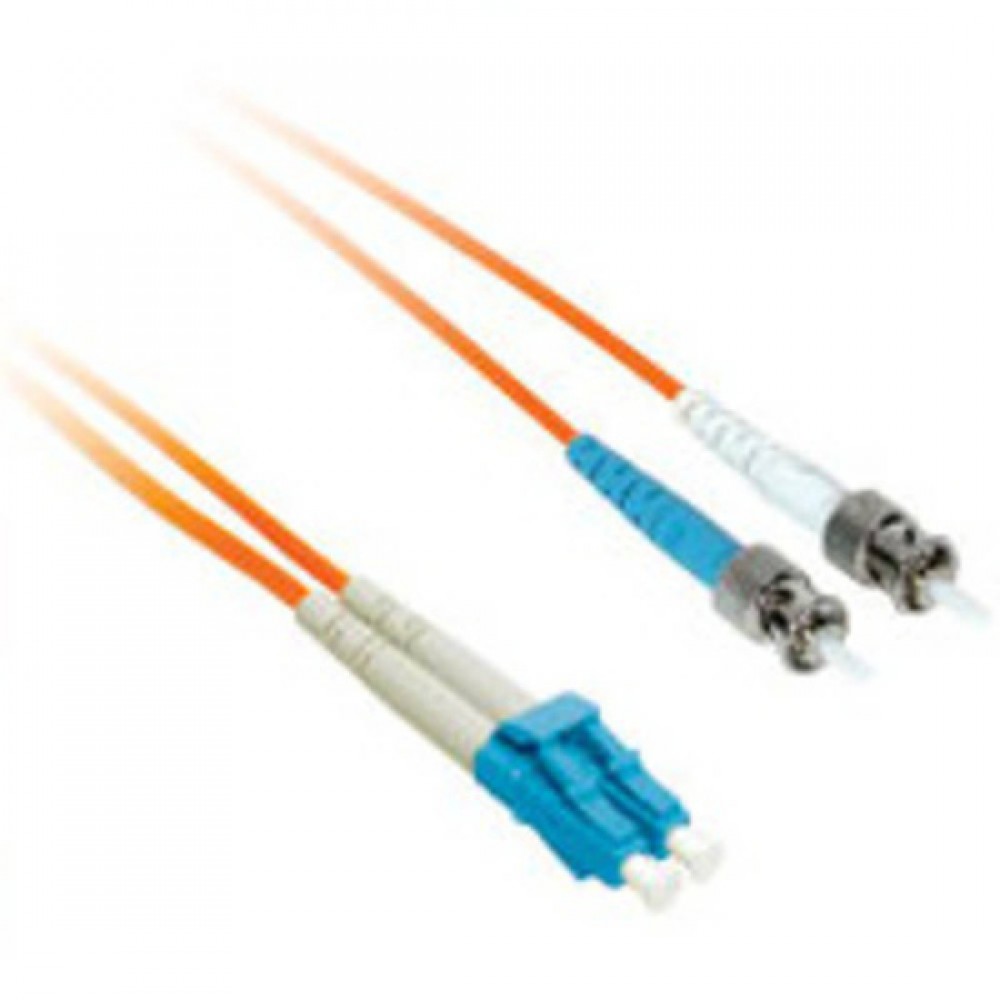 16.4ft (5m) LC-ST 50/125 OM2 Duplex Multimode Fiber Optic Cable - Plenum CMP-Rated - Orange