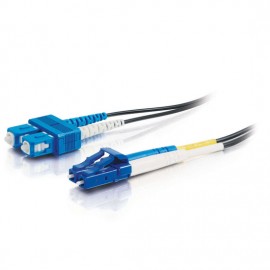 9.8ft (3m) LC-SC 9/125 OS2 Duplex Single-Mode Fiber Optic Cable - Plenum CMP-Rated - Black