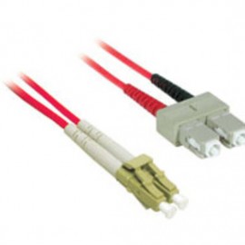 16.4ft (5m) LC-SC 62.5/125 OM1 Duplex Multimode PVC Fiber Optic Cable - Red