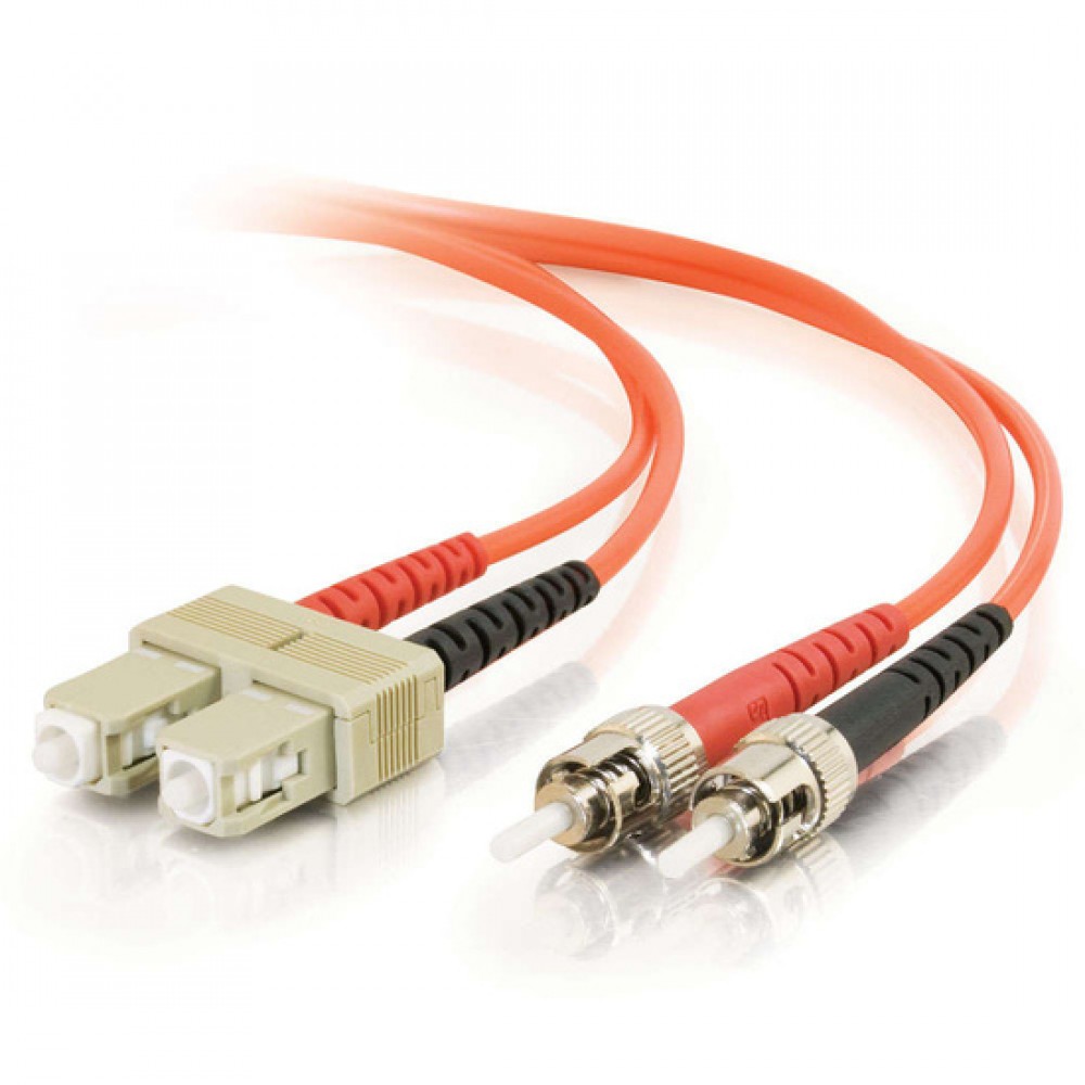 3.3ft (1m) SC-ST 62.5/125 OM1 Duplex Multimode PVC Fiber Optic Cable - Orange