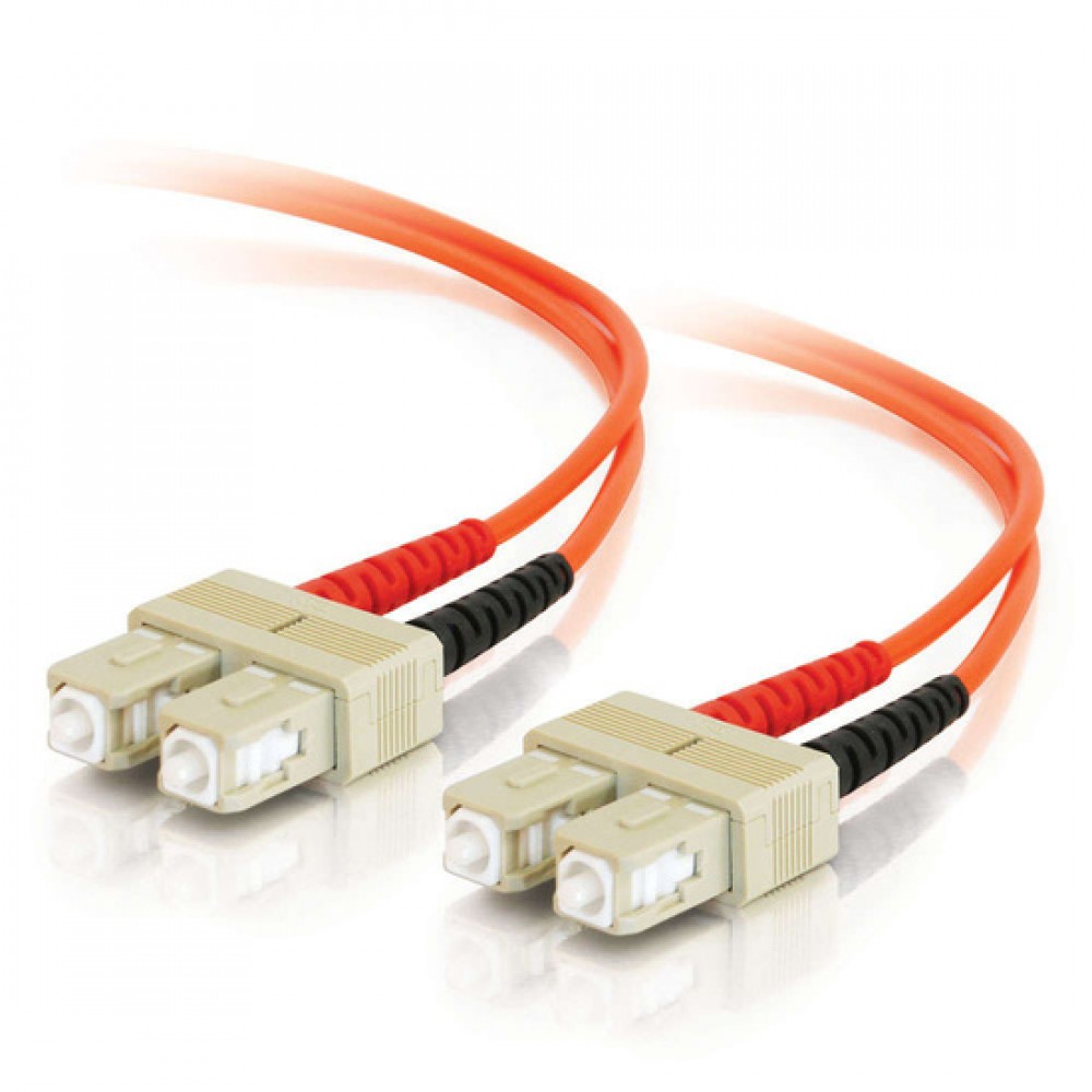 49.2ft (15m) SC-SC 62.5/125 OM1 Duplex Multimode Fiber Optic Cable - Plenum CMP-Rated - Orange