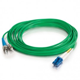 16.4ft (5m) LC-ST 9/125 OS2 Duplex Single-Mode PVC Fiber Optic Cable - Green