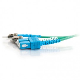 9.8ft (3m) SC-ST 9/125 OS2 Duplex Single-Mode Fiber Optic Cable - Plenum CMP-Rated - Green