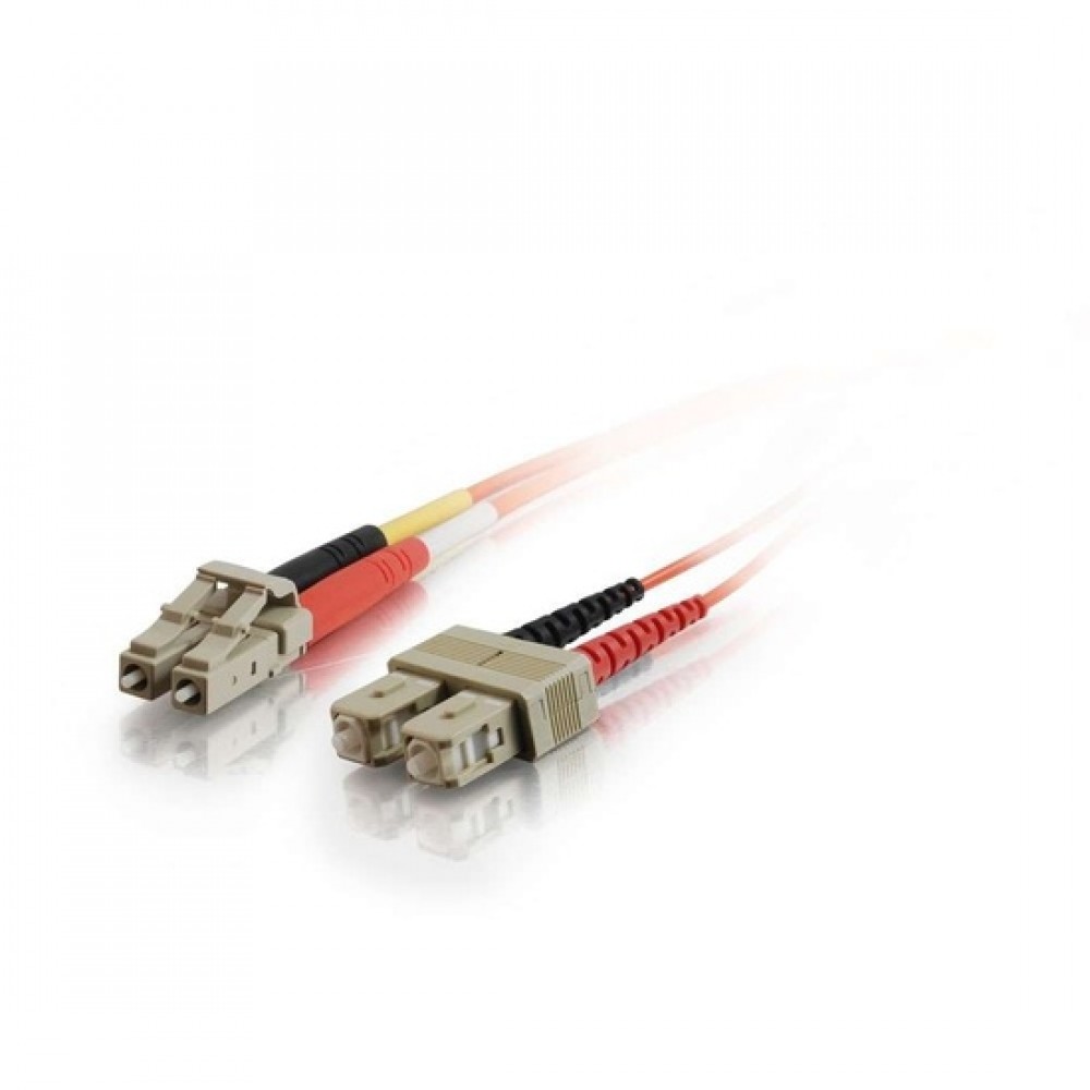 13.1ft (4m) LC-SC 50/125 OM2 Duplex Multimode PVC Fiber Optic Cable - Orange