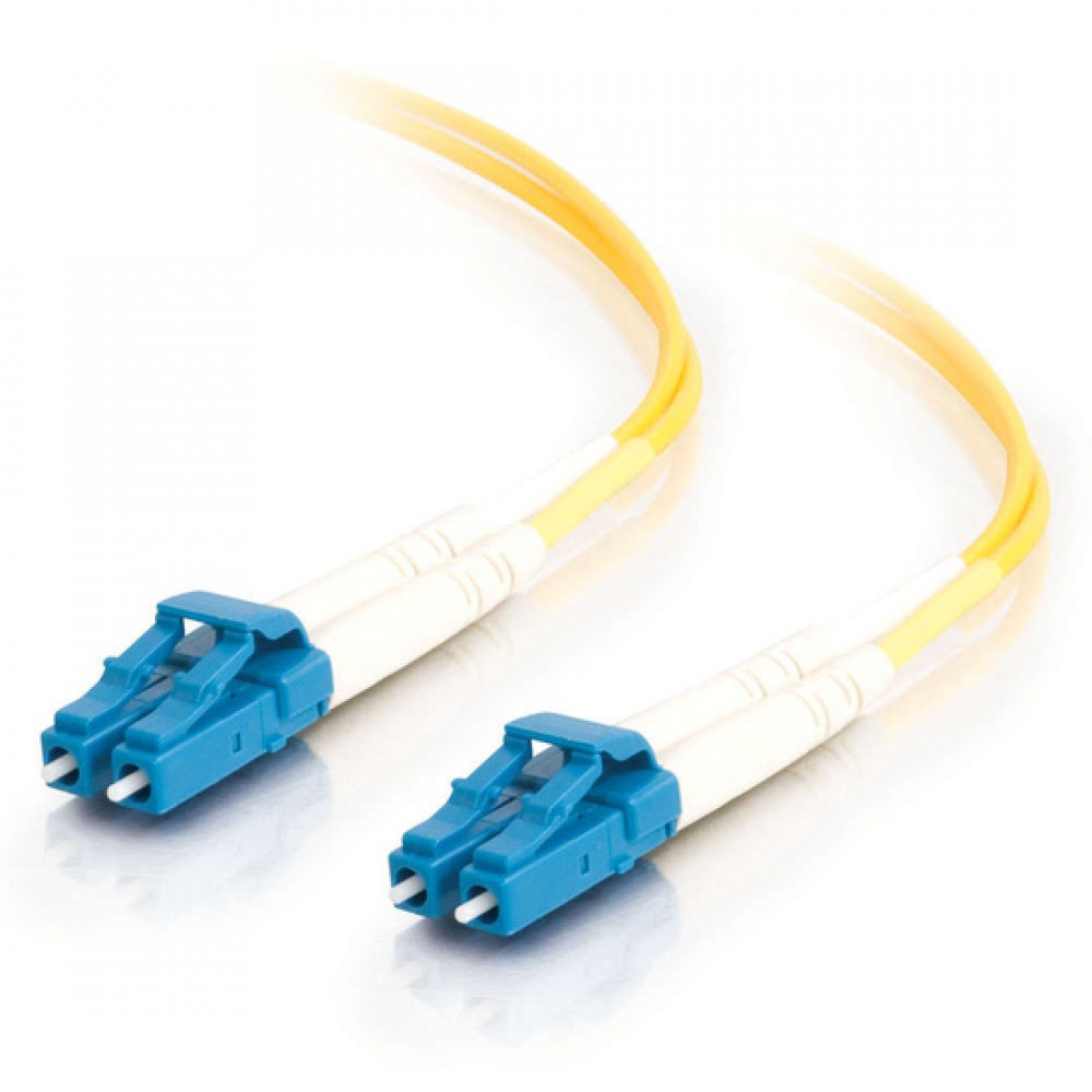 3.3ft (1m) LC-LC 9/125 OS2 Duplex Single-Mode PVC Fiber Optic Cable (USA-Made) - Yellow(TAA Compliant)