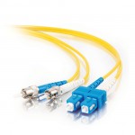 6.6ft (2m) SC-ST 9/125 OS2 Duplex Single-Mode PVC Fiber Optic Cable - Yellow