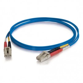 6.6ft (2m) LC-LC 50/125 OM2 Duplex Multimode PVC Fiber Optic Cable - Blue